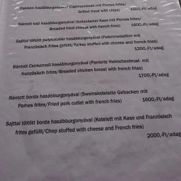 Ételbárka, Visegrád - Étlap/itallap