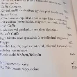 Furmint Drinkbár, Egerszalók - Étlap/itallap