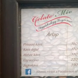 Gelato Mio Fagylaltozó Sátoraljaújhely - Étlap/itallap