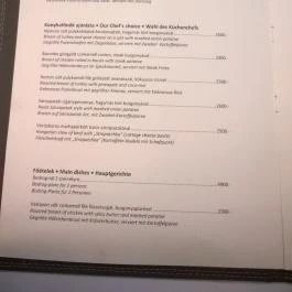 Hotel Bodrog Wellness étterme, Sárospatak - Étlap/itallap