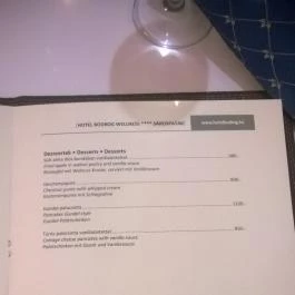 Hotel Bodrog Wellness étterme, Sárospatak - Étlap/itallap