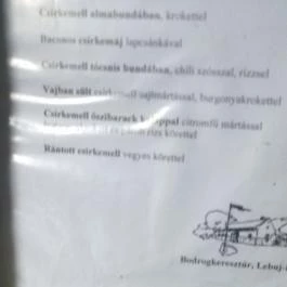 Lebuj Pincefogadó étterme, Bodrogkeresztúr - Étlap/itallap