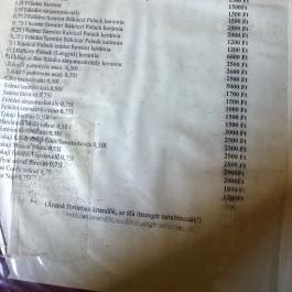 Lebuj Pincefogadó étterme, Bodrogkeresztúr - Étlap/itallap