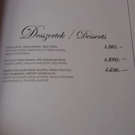 Melba Panoráma Étterem Budapest - Étlap/itallap