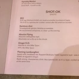 Menta Bár Egerszalók - Étlap/itallap