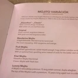 Menta Bár Egerszalók - Étlap/itallap