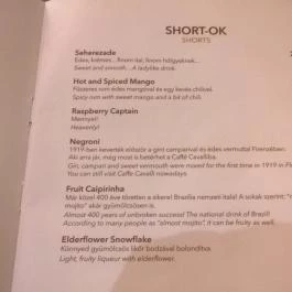 Menta Bár Egerszalók - Étlap/itallap