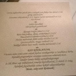 Shiraz Étterem & Dubai Kert Egerszalók - Étlap/itallap