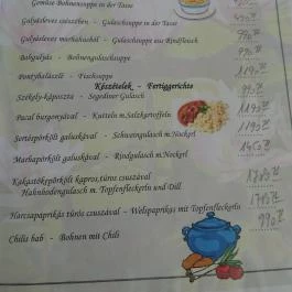 Muskátli Vendéglő, Hévíz - Étlap/itallap