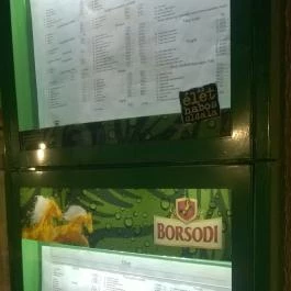 Nádas Csárda, Tiszaújváros - Étlap/itallap