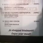 Nádas Csárda Tiszaújváros - Étlap/itallap