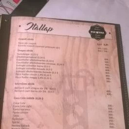 Piroska Étterem Egerszalók - Étlap/itallap