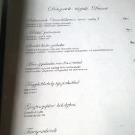 Rézpatkó Vendéglő Budapest - Étlap/itallap