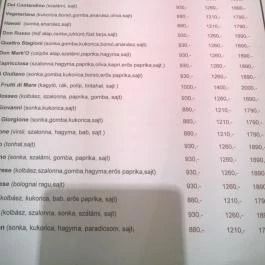 Ristorante Collegno Sárospatak - Étlap/itallap