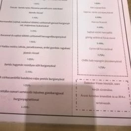Ristorante Collegno Sárospatak - Étlap/itallap