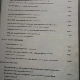 Rózsa Étterem, Mezőkövesd - Étlap/itallap