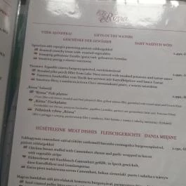 Rózsa Étterem, Mezőkövesd - Étlap/itallap