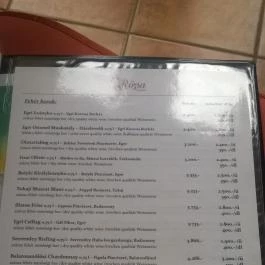 Rózsa Étterem, Mezőkövesd - Étlap/itallap