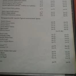 Rózsa Étterem, Mezőkövesd - Étlap/itallap