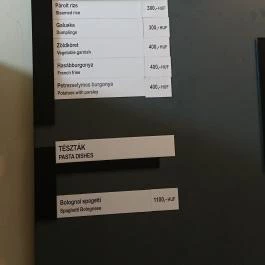 Saliris Önkiszolgáló Étterem, Egerszalók - Étlap/itallap