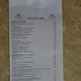 Saliris Szauna Bár Egerszalók - Étlap/itallap