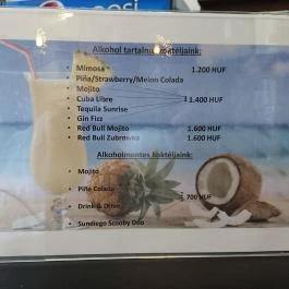 Saliris Szauna Bár Egerszalók - Étlap/itallap
