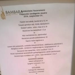 San Toro Étterem - Bambara Hotel Felsőtárkány - Étlap/itallap