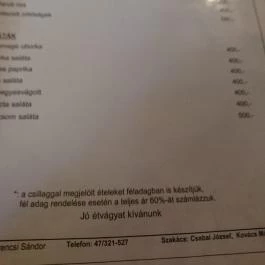 Spaten Söröző Étterem Sátoraljaújhely - Étlap/itallap