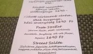 StreEAT Sátoraljaújhely - Étlap/itallap