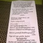 StreEAT Sátoraljaújhely - Étlap/itallap