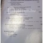 Tokaj Hotel Étterme Tokaj - Étlap/itallap