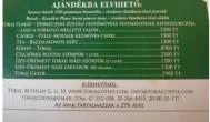 Tokaji Kávépörkölő Manufaktúra Tokaj - Étlap/itallap