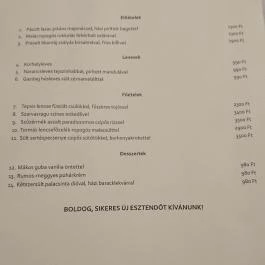 Tűzkert Vendéglő Tihany - Étlap/itallap
