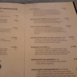 Szőlőskert, Szombathely - Étlap/itallap