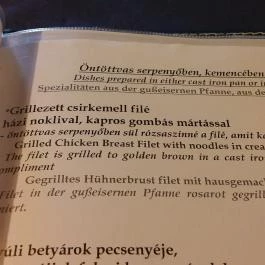 Szél Fiai Fogadó & Cellárium Nyúl - Étlap/itallap