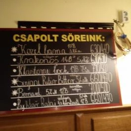Pivohalle Sörvendéglő, Budapest - Étlap/itallap