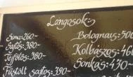Lángos Szaküzlet Budapest - Étlap/itallap