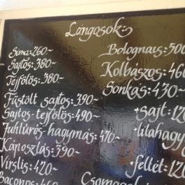 Lángos Szaküzlet Budapest - Étlap/itallap