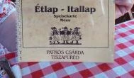 Patkós Csárda Tiszafüred - Étlap/itallap