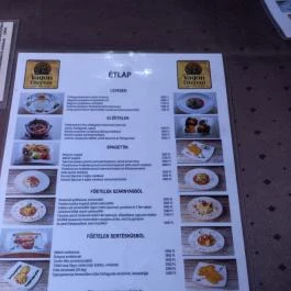 Vagon Étterem Budapest - Étlap/itallap