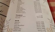 Aranytál étterem Komárom - Étlap/itallap