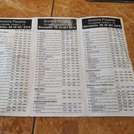 Arizóna Pizzéria Dunapataj - Étlap/itallap