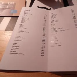 Bajusz Bár, Budapest - Étlap/itallap