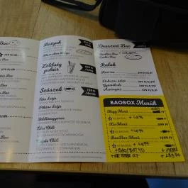 Bao Box Budapest - Étlap/itallap