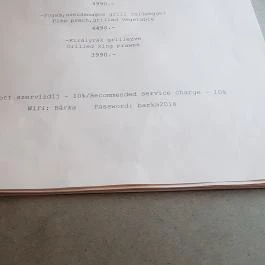 BárKA Borbár Budapest - Étlap/itallap