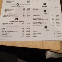 Bartók - Reggel.Délben.Este, Budapest - Étlap/itallap