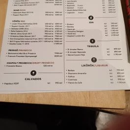 Bartók - Reggel.Délben.Este, Budapest - Étlap/itallap