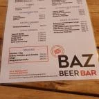 BAZ Beer Bar Budapest - Étlap/itallap