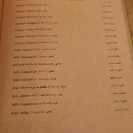 BÉLA - Bár, Étterem, Lakás, Arborétum Budapest - Étlap/itallap