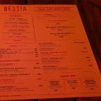 Bestia Budapest - Étlap/itallap